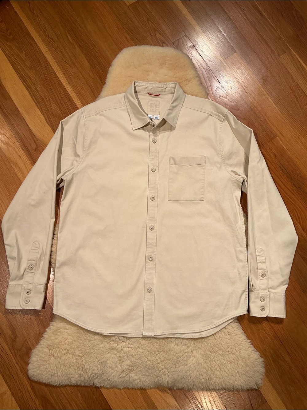 Topo Design beige button down shirt